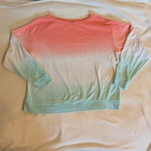 Gradient Pink and Green Women's Sweatshirt